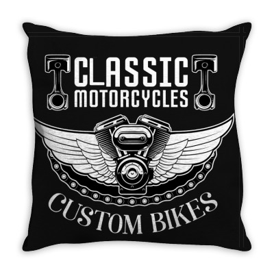 Motorcycle Classic Motorcycle Racing Throw Pillow Designed By Arnaldo Da Silva Tagarro