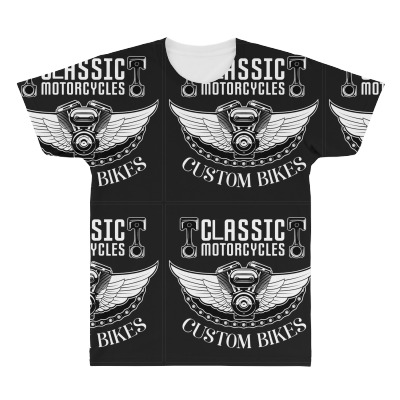 Motorcycle Classic Motorcycle Racing All Over Men's T-shirt Designed By Arnaldo Da Silva Tagarro