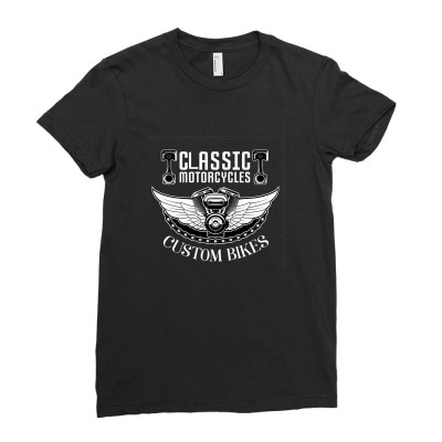 Motorcycle Classic Motorcycle Racing Ladies Fitted T-shirt Designed By Arnaldo Da Silva Tagarro