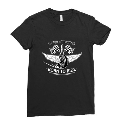Motorcycle Custom Motorcycle Bikers Shop Ladies Fitted T-shirt Designed By Arnaldo Da Silva Tagarro