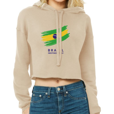 Flags Brazil Independence Day Flags And Symbols Cropped Hoodie Designed By Arnaldo Da Silva Tagarro