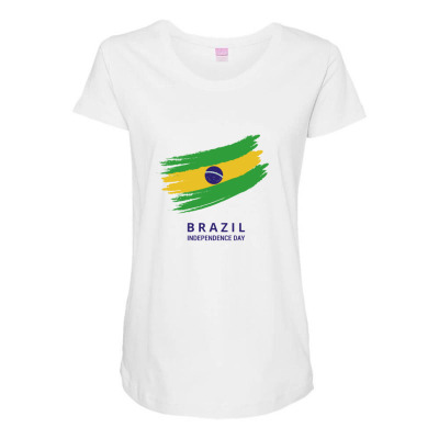 Flags Brazil Independence Day Flags And Symbols Maternity Scoop Neck T-shirt Designed By Arnaldo Da Silva Tagarro