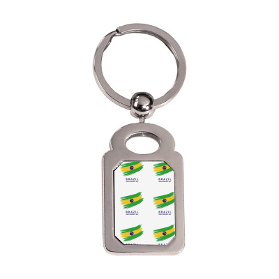 Flags Brazil Independence Day Flags And Symbols Silver Rectangle Keychain Designed By Arnaldo Da Silva Tagarro