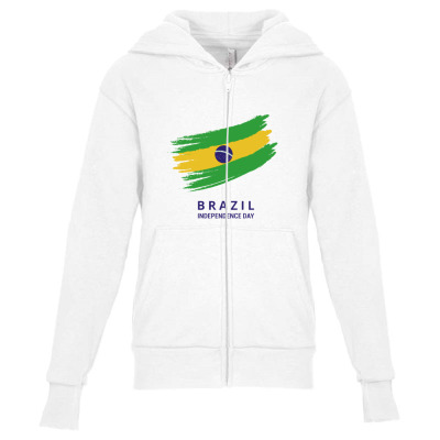 Flags Brazil Independence Day Flags And Symbols Youth Zipper Hoodie Designed By Arnaldo Da Silva Tagarro