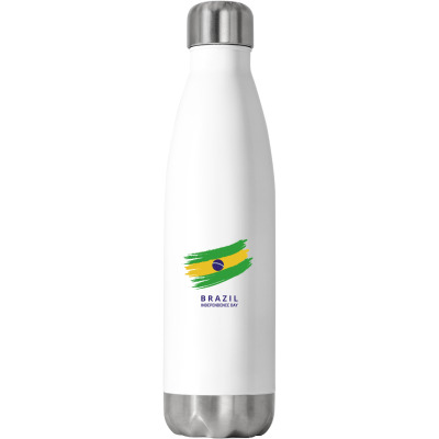 Flags Brazil Independence Day Flags And Symbols Stainless Steel Water Bottle Designed By Arnaldo Da Silva Tagarro