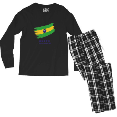 Flags Brazil Independence Day Flags And Symbols Men's Long Sleeve Pajama Set Designed By Arnaldo Da Silva Tagarro