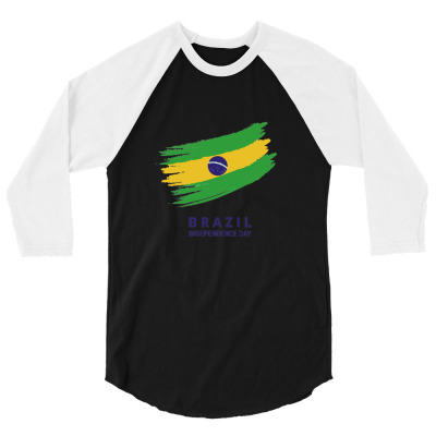 Flags Brazil Independence Day Flags And Symbols 3/4 Sleeve Shirt Designed By Arnaldo Da Silva Tagarro