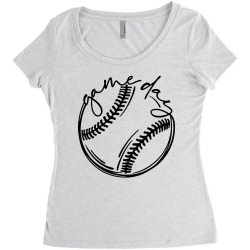game day baseball baseball Women's Triblend Scoop T-shirt | Artistshot