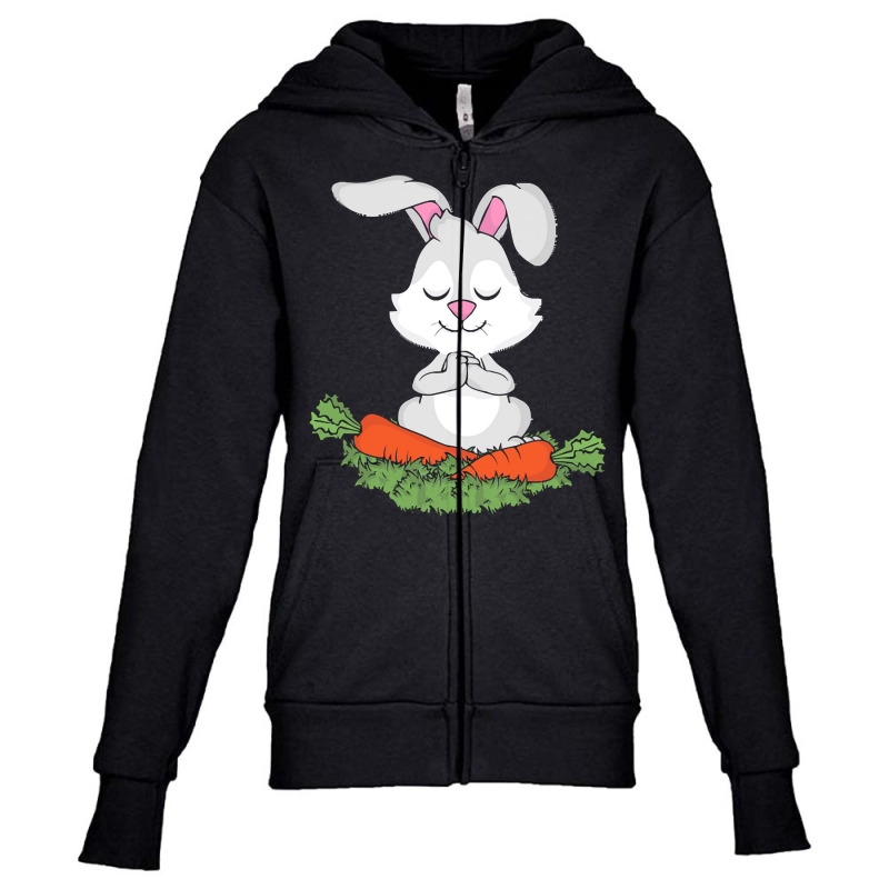 Yoga Gift For Women T  Shirt Rabbit Yoga Lover Women Meditating Gift B Youth Zipper Hoodie by kokojudo | Artistshot