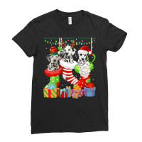 Dalmatian Dog Dalmatian Christmas Socks Funny Xmas Pajama Pet Puppy 49 Ladies Fitted T-shirt | Artistshot