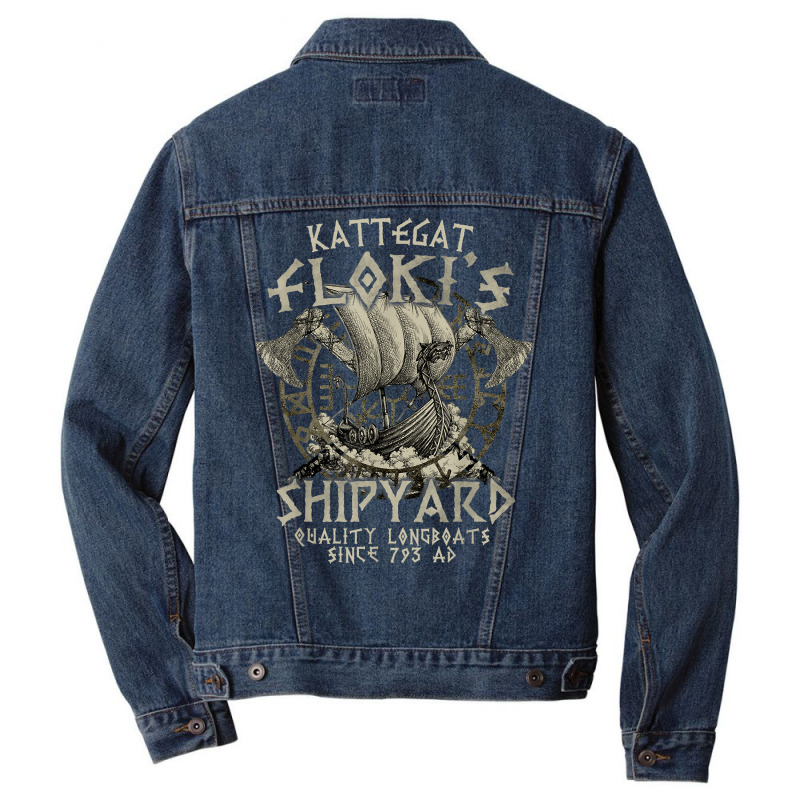 Kattegat Floki's Shipyards Quality Longboats Since 793 Ad T Shirt Men Denim Jacket | Artistshot