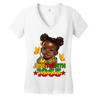 Juneteenth 1865 Afro Girl Women's V-neck T-shirt | Artistshot