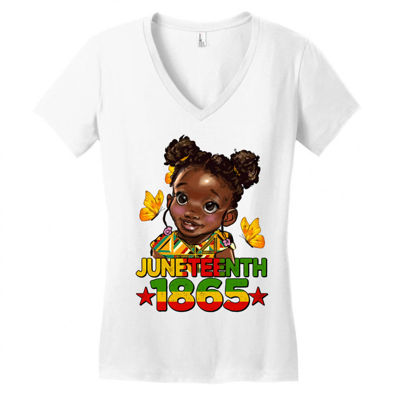 Juneteenth 1865 Afro Girl Women's V-neck T-shirt | Artistshot