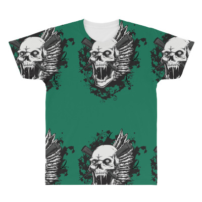 Sealed Vampire Skull All Over Men's T-shirt Designed By Icang Waluyo