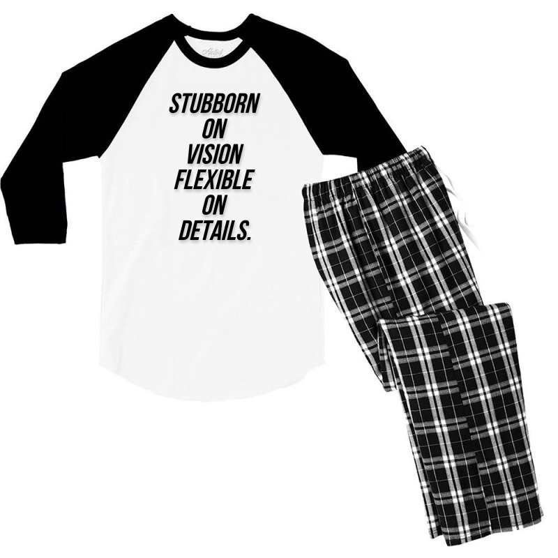 Message Stubborn On Vision Funny Incentive Sarcasm Message Men's 3/4 Sleeve Pajama Set | Artistshot