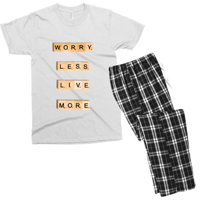 Message Worry Less Incentive Inspirational Support Men's T-shirt Pajama Set Designed By Arnaldo Da Silva Tagarro