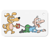 Dog Walking Its Owner Motorcycle License Plate | Artistshot