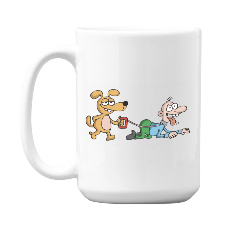 Dog Walking Its Owner 15 Oz Coffee Mug | Artistshot