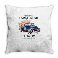 Picked Daily Farm Fresh Truck Flowers Seeds Bulbs Blooms T Shirt Throw Pillow | Artistshot