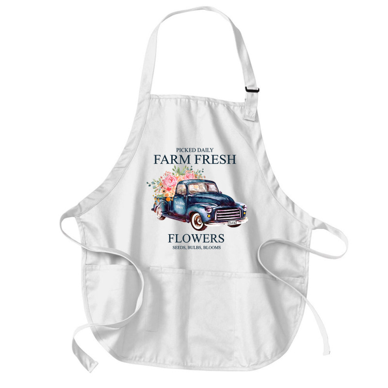 Picked Daily Farm Fresh Truck Flowers Seeds Bulbs Blooms T Shirt Medium-length Apron | Artistshot