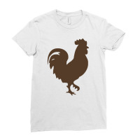 Rooster Silhouette Ladies Fitted T-shirt | Artistshot