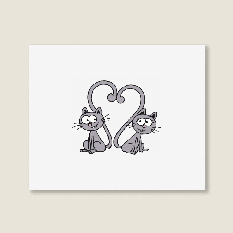 Valentine's Day Cat Landscape Canvas Print | Artistshot