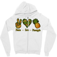 Peace Love Pineapple Zipper Hoodie | Artistshot