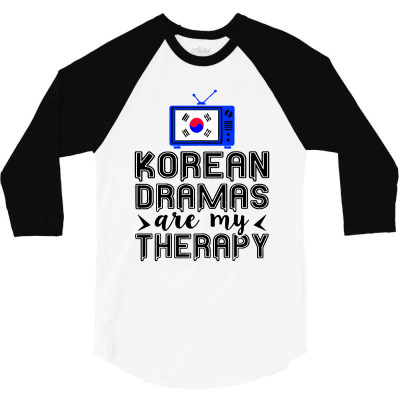Korean Dramas Are My Therapy 3/4 Sleeve Shirt Designed By Kimochi