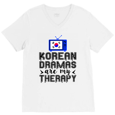 Korean Dramas Are My Therapy V-neck Tee Designed By Kimochi