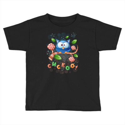 Cuckoo Owl Bird Toddler T-shirt Designed By Rishart