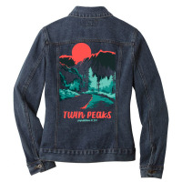 Twin Peaks Classic Tonal Color Pop Poster Sweatshirt Ladies Denim Jacket | Artistshot