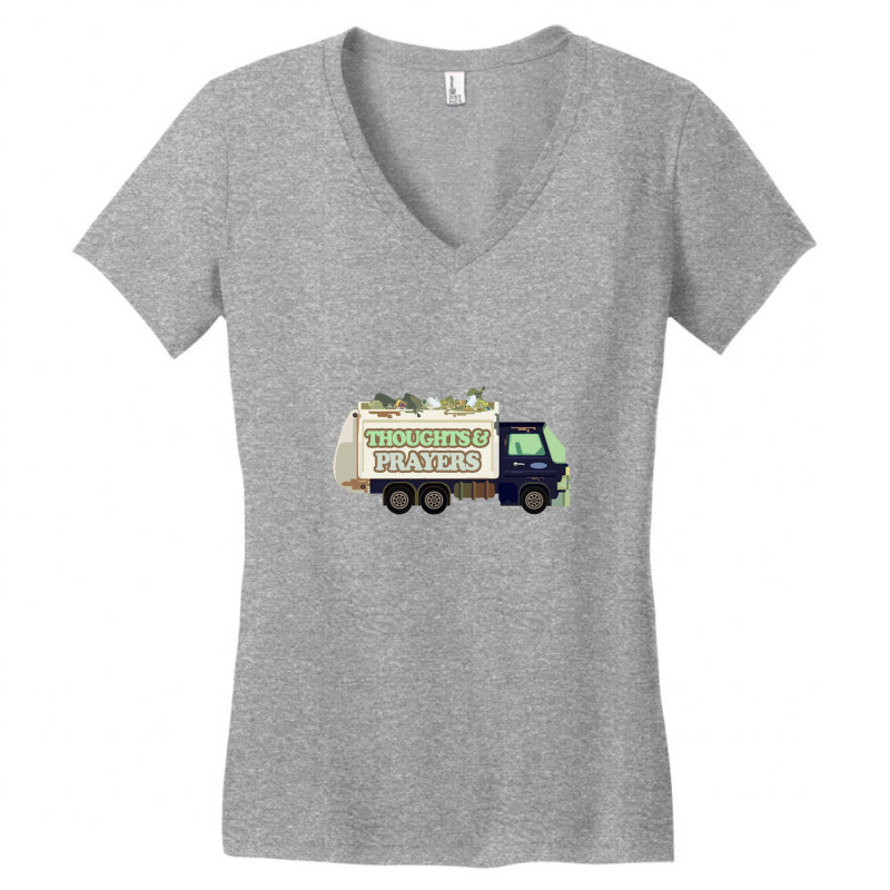 Thoughts & Prayers Garbage Truck Funny Nihilism Design Women's V-Neck T-Shirt by oragumun | Artistshot