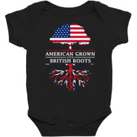 American Grown British Roots   Britain Union Jack T Shirt Baby Bodysuit | Artistshot