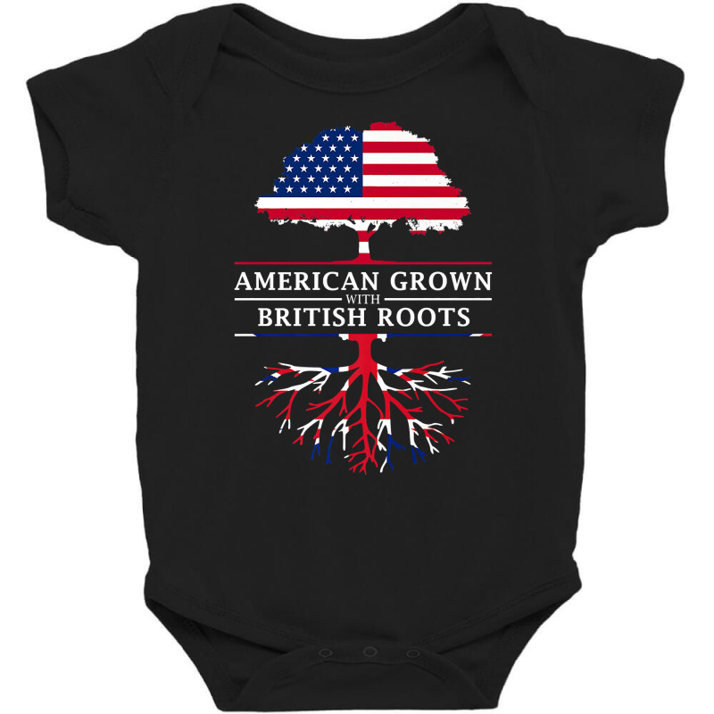 American Grown British Roots   Britain Union Jack T Shirt Baby Bodysuit | Artistshot