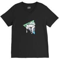 Trust No One Nihilist Dog Design V-neck Tee | Artistshot