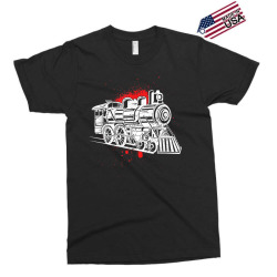 steam engine locomotive track train art paint splatter t shirt Exclusive T-shirt | Artistshot