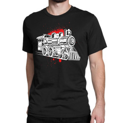 steam engine locomotive track train art paint splatter t shirt Classic T-shirt | Artistshot