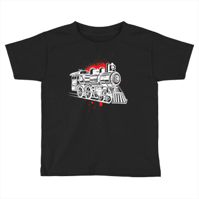 Steam Engine Locomotive Track Train Art Paint Splatter T Shirt Toddler T-shirt Designed By Bshameman