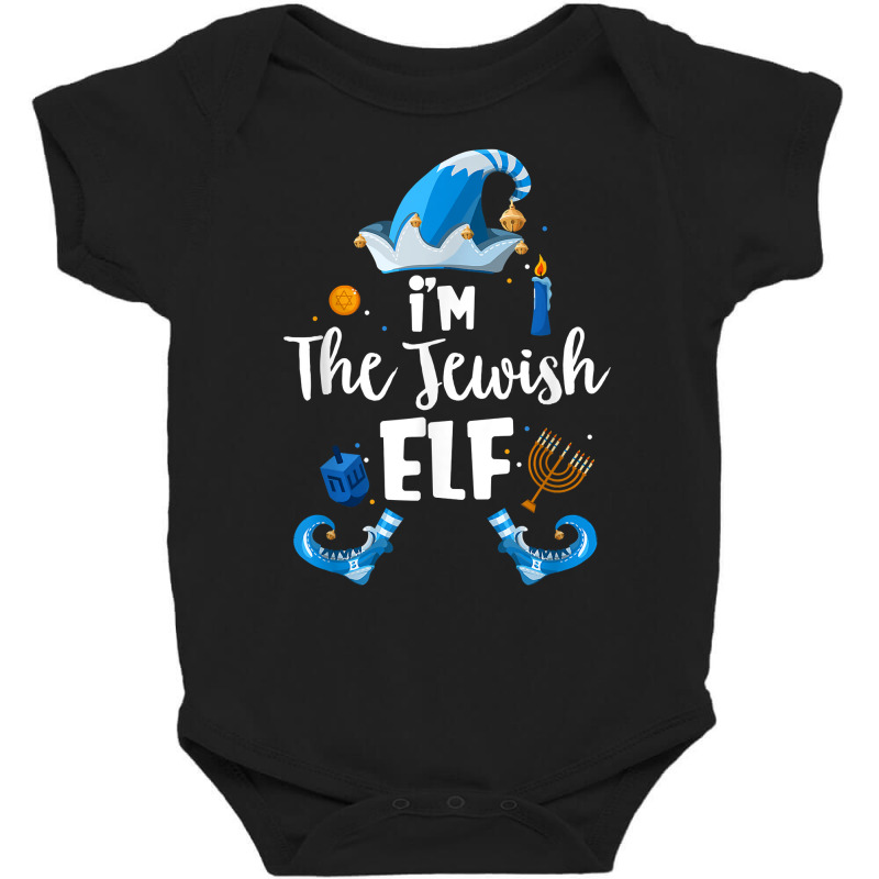 Jewish Elf Funny Hanukkah Gift Chanukah Cute Elf T Shirt Baby Bodysuit | Artistshot