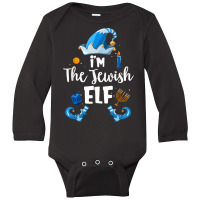 Jewish Elf Funny Hanukkah Gift Chanukah Cute Elf T Shirt Long Sleeve Baby Bodysuit | Artistshot