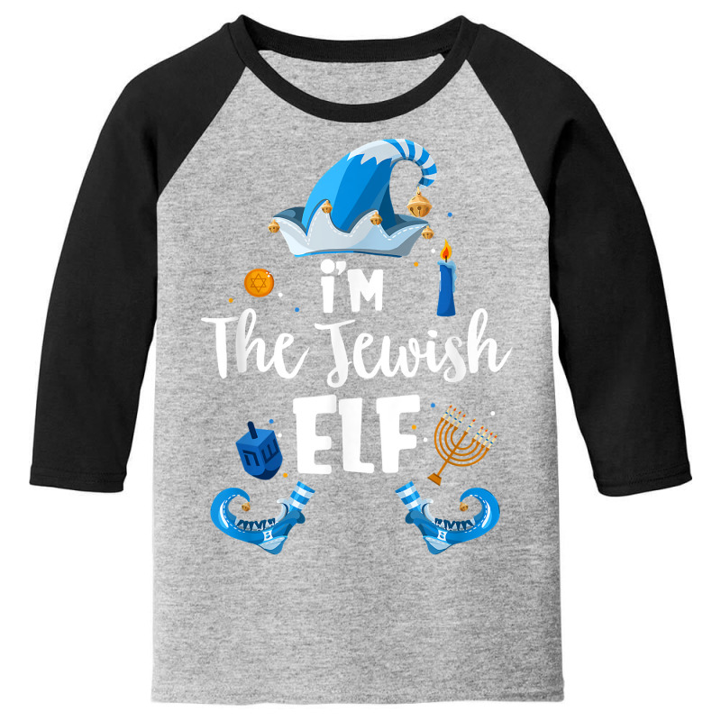 Jewish Elf Funny Hanukkah Gift Chanukah Cute Elf T Shirt Youth 3/4 Sleeve | Artistshot