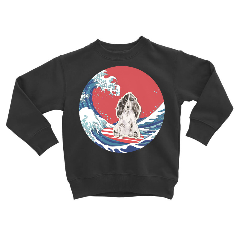 Cocker Spaniel T  Shirt Cocker Spaniel Gifts   Ocean Waves Surfing Coc Toddler Sweatshirt by kanekoelpin141 | Artistshot