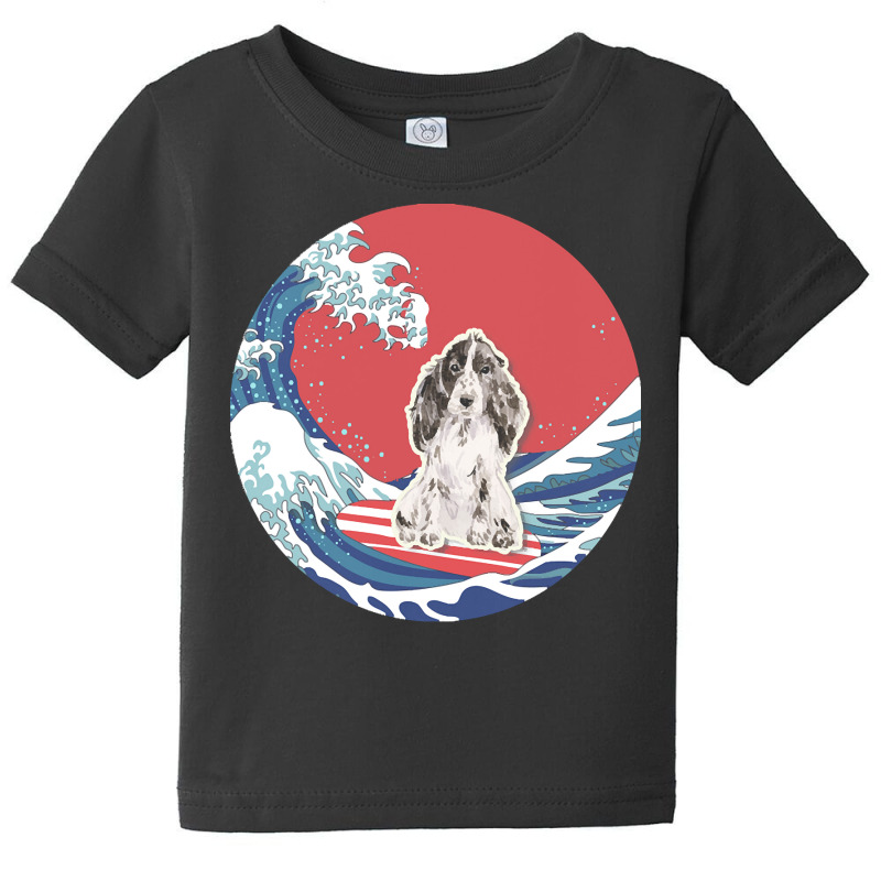 Cocker Spaniel T  Shirt Cocker Spaniel Gifts   Ocean Waves Surfing Coc Baby Tee by kanekoelpin141 | Artistshot