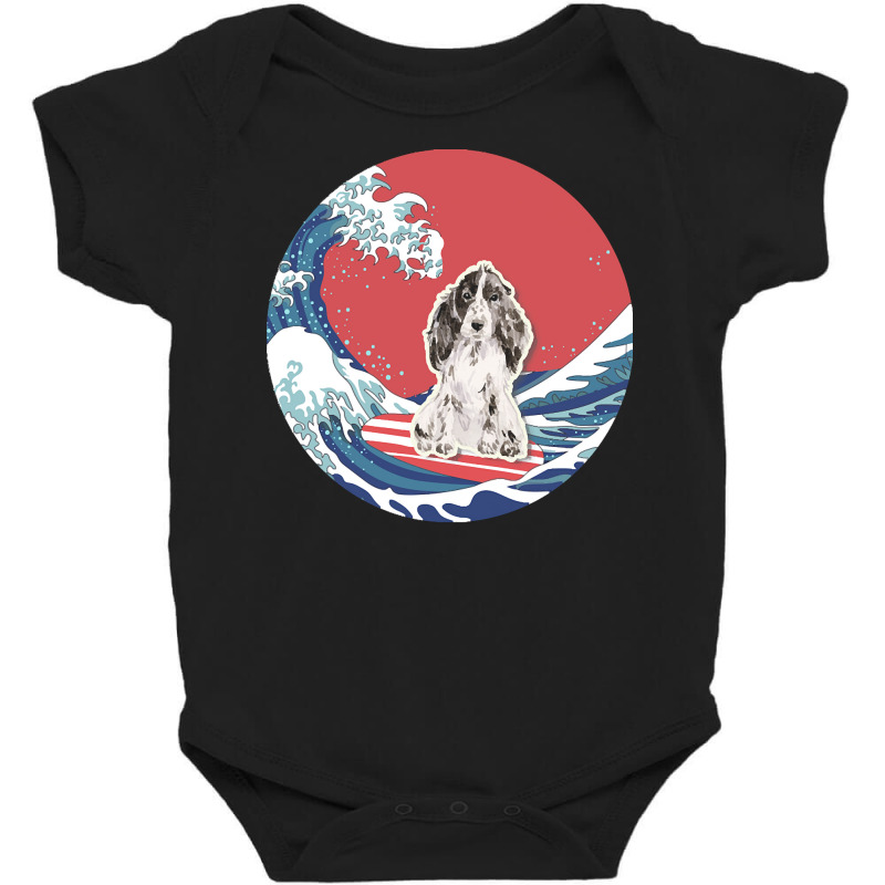 Cocker Spaniel T  Shirt Cocker Spaniel Gifts   Ocean Waves Surfing Coc Baby Bodysuit by kanekoelpin141 | Artistshot