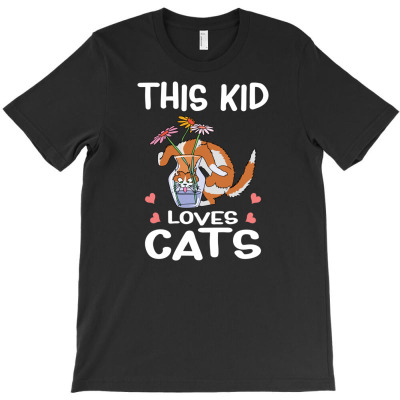 This Kid Loves Cats I Funny Children Cats T-shirt Designed By Aris Riswandi
