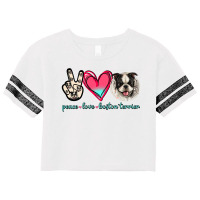 Peace Love Boston Terrier Scorecard Crop Tee | Artistshot