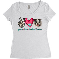 Peace Love Boston Terrier Women's Triblend Scoop T-shirt | Artistshot