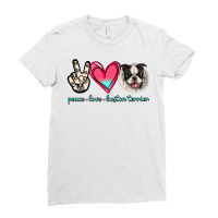 Peace Love Boston Terrier Ladies Fitted T-shirt | Artistshot