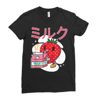 Retro 90's Japanese Kawaii Strawberry Milk Milkshake Carton T Shirt Ladies Fitted T-shirt | Artistshot