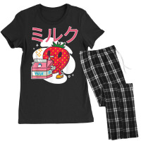 Retro 90's Japanese Kawaii Strawberry Milk Milkshake Carton T Shirt Women's Pajamas Set | Artistshot